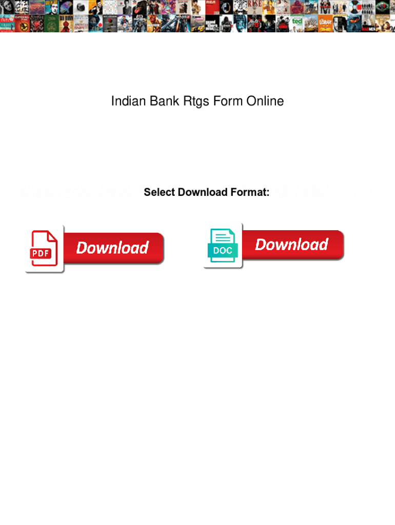 Indian Bank RTGS Form