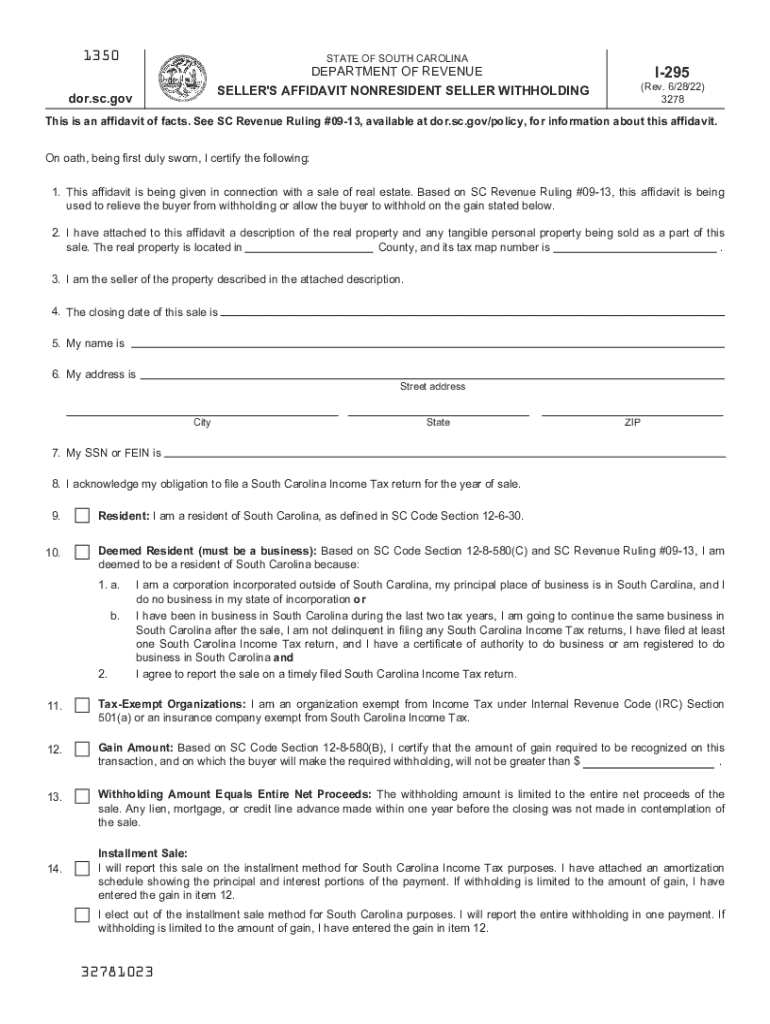  State of South Carolina Department of Revenue 2022-2024