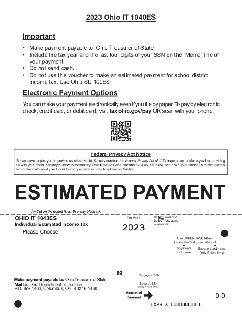  Ohio it 1040 and SD100 FormsDepartment of Taxation 2023-2024