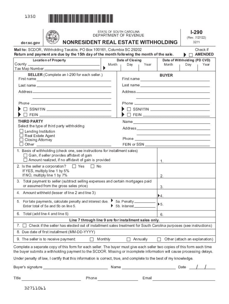  Withholding Forms SC Department of Revenue 2022-2024