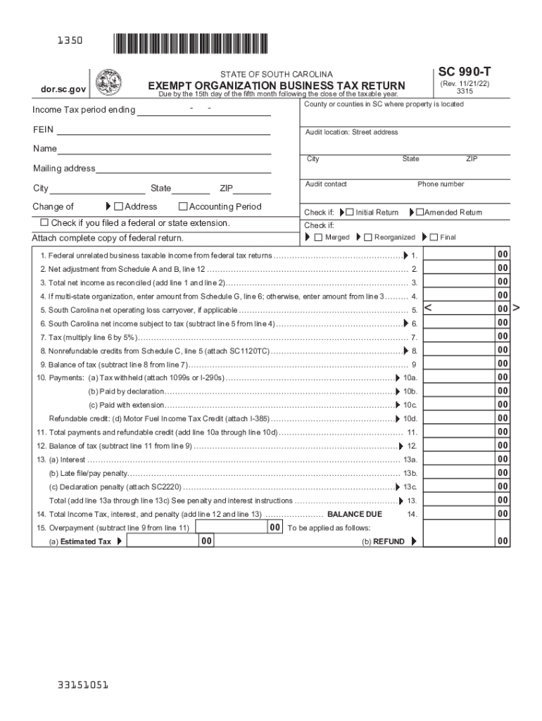  S Corporation SC Department of Revenue 2022-2024