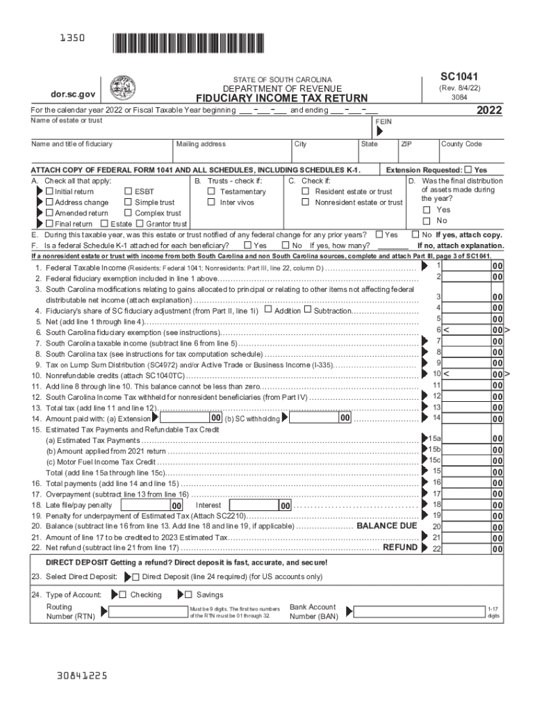  Individual Income SC Department of Revenue 2022-2024