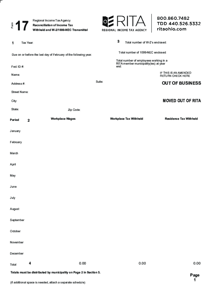 FORM 17RECONCILIATION of INCOME TAX WITHHELD