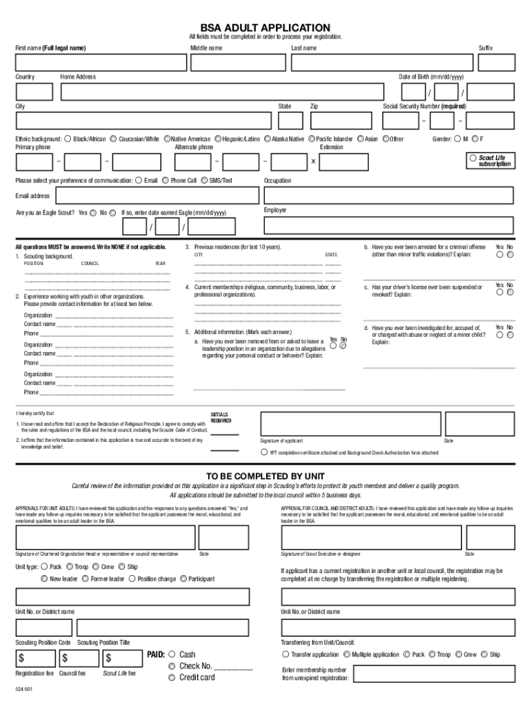  Adult Application Coastal Carolina Council 2022