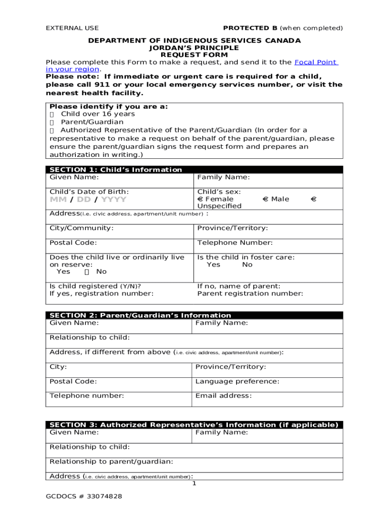 Jordan S Principle Request Form