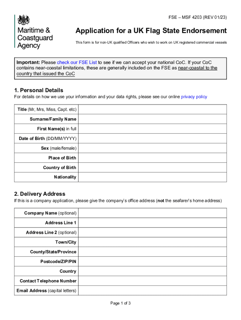  Certificates of Equivalent Competency UK Ship Register 2023-2024