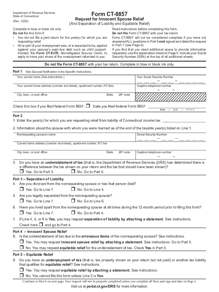  Separation of Liability ReliefInternal Revenue Service 2022-2024