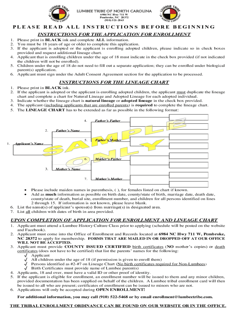  Tribal Enrollmentlumbee Tribe of Nc 2019-2024