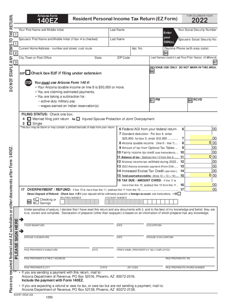  Reset Form DO NOT STAPLE ANY ITEMS to the RETURN 2022