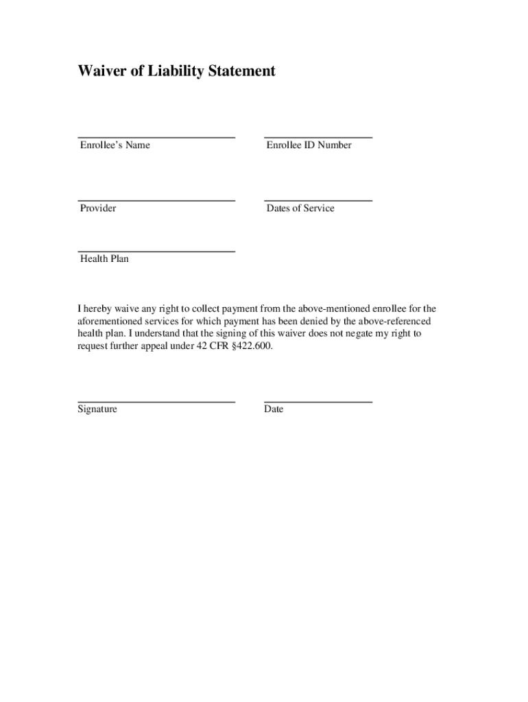 Medicare Advantage Waiver of Liability Form a Non Contract Provider, on His or Her Own Behalf, May Request a Reconsideration for