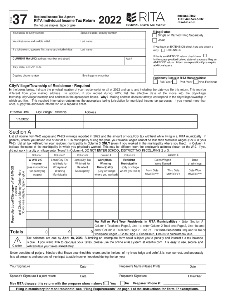  the Regional Income Tax Agency RITA City of Oberlin 2022-2024