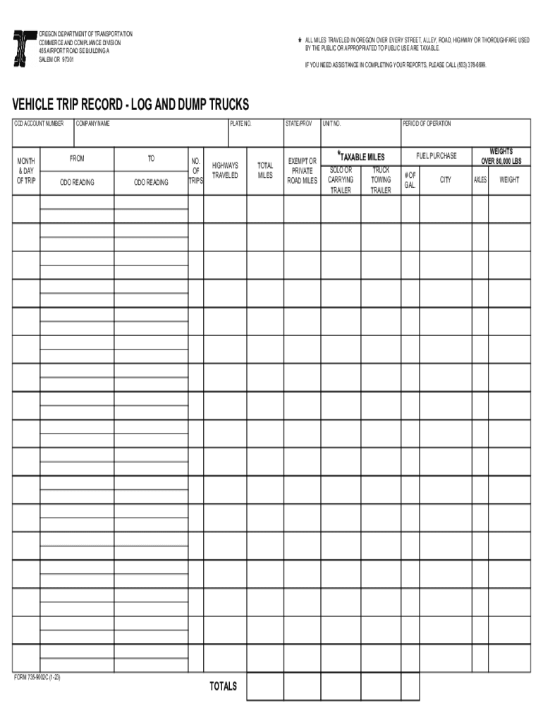 Oregon Department of Transportation Report Your Taxes  Form