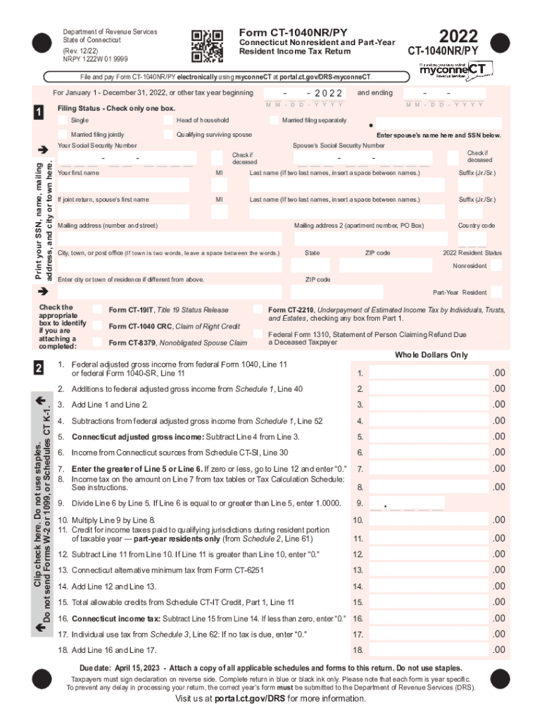  Form CT 1040NR PY Connecticut Nonresident and Part Year 2021