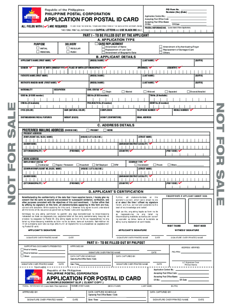  Pid Application Form HOUSE LOT &amp;amp;amp; BLK NO POST 2021-2024