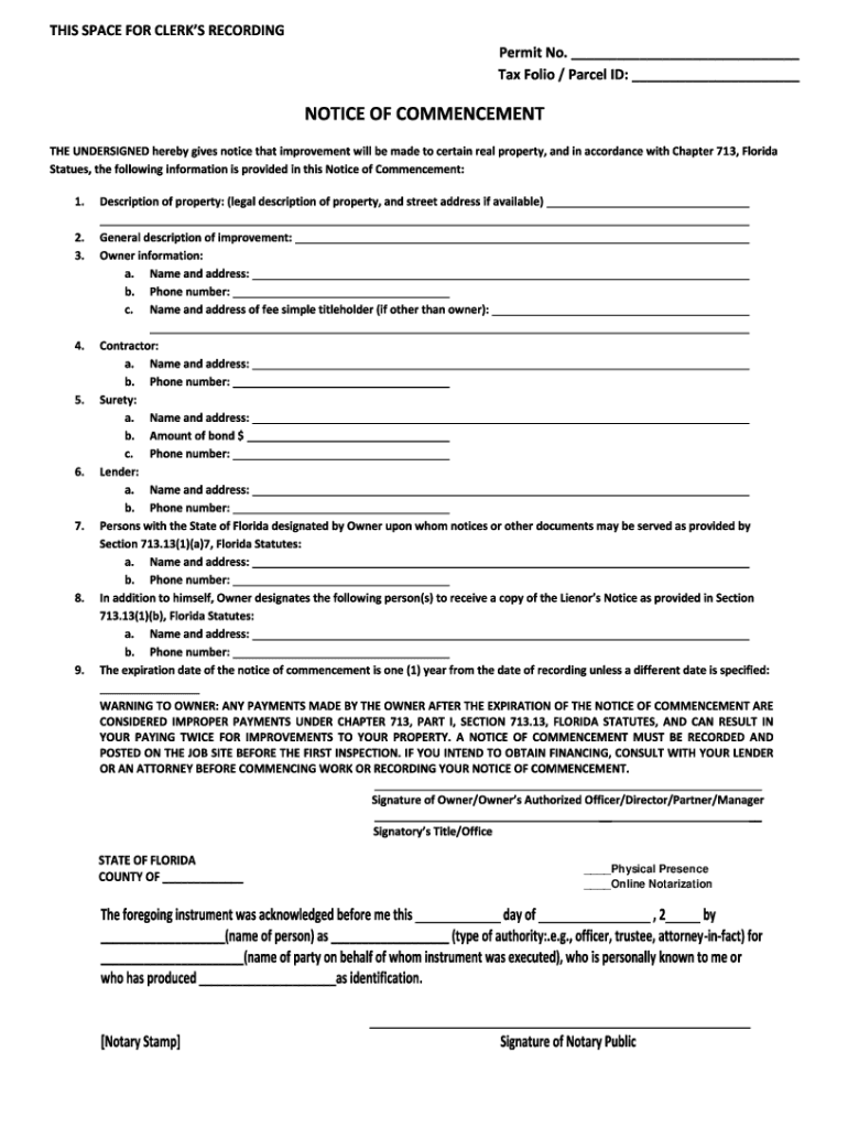 THIS SPACE for CLERKS RECORDING Permit No Tax  Form