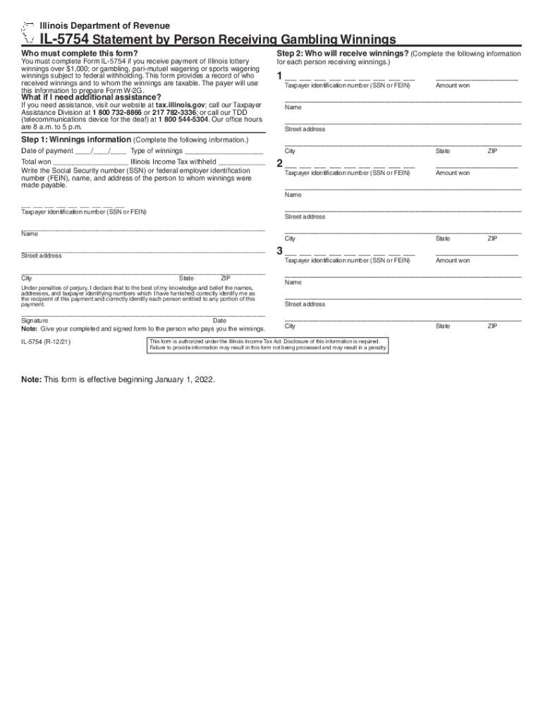  About Form 5754, Statement by Persons Receiving IRS 2021