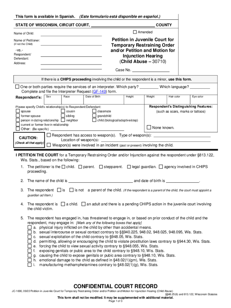  Other Languages Wisconsin Court System Circuit Court Forms 2022-2024