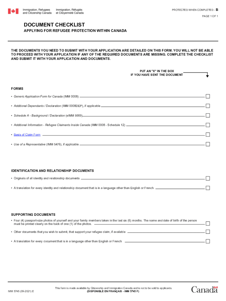  IMM 5745E Document Checklist Canada Ca 2021-2024