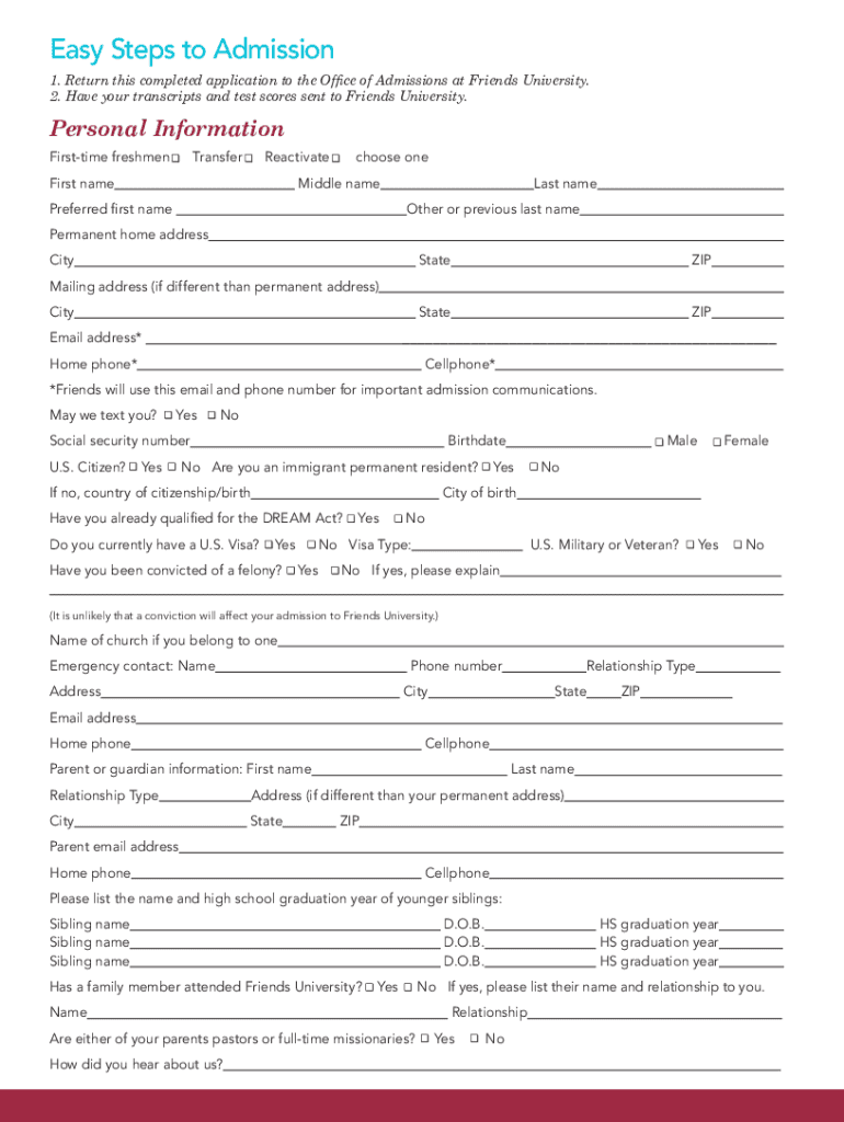 First Year Class Profile Undergraduate Admissions  Form