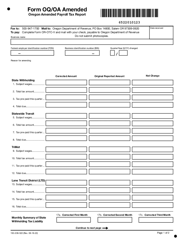 Or Oq Report  Form