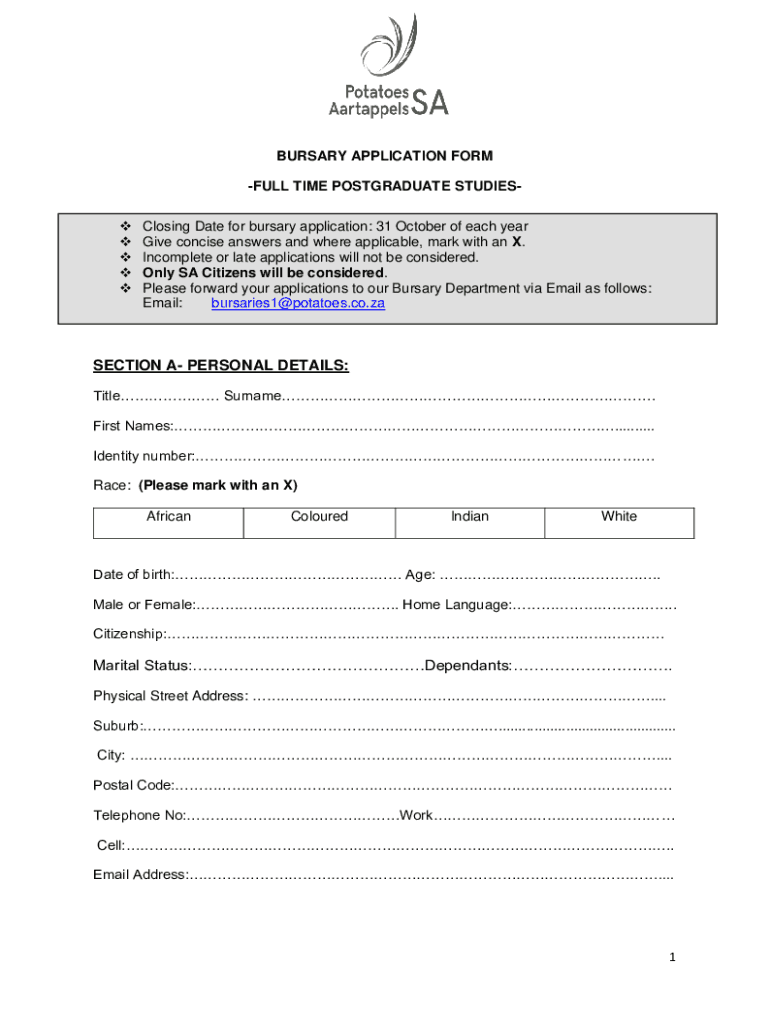 Application Form Via Postgraduate Centre &amp;amp; Funding Office