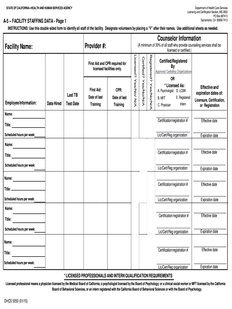 Dhcs 5050  Form