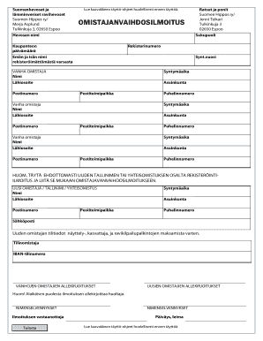 Hevosen Omistajanvaihdos  Form