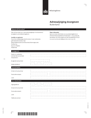 Adreswijziging Belastingdienst Buitenland  Form