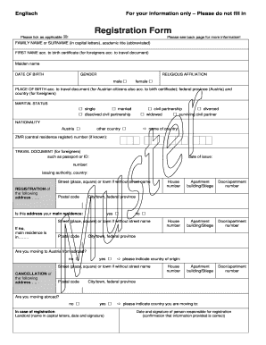 Meldezettel Graz  Form