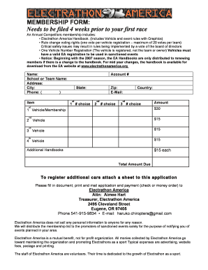 EA Registration Electrathon America Electrathonamerica  Form