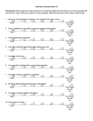 Schwartz Outcome Scale  Form