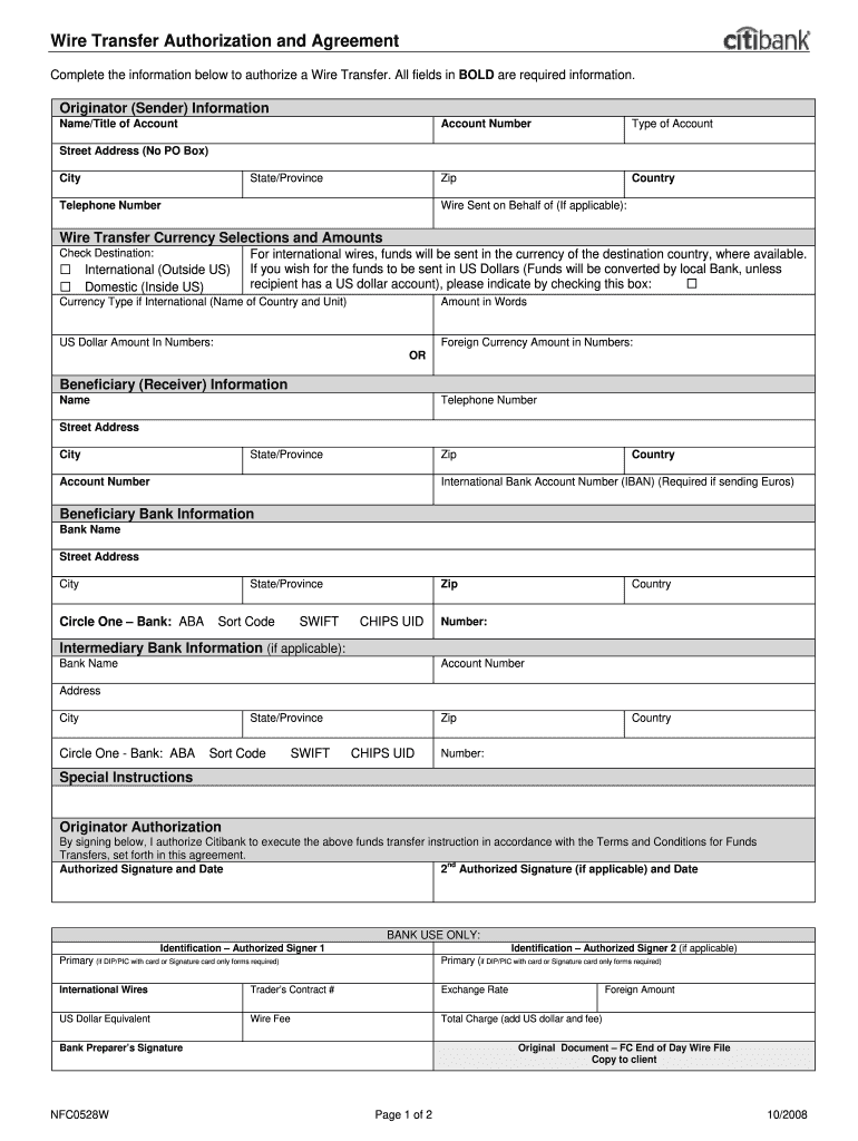 Get and Sign Citi Bank Fax 2008-2022 Form