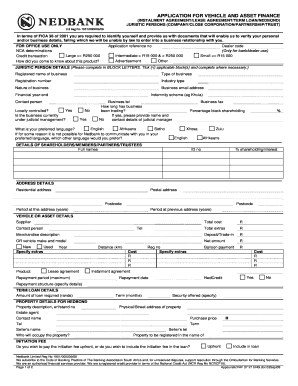 Nedbank Business Loan Application Form PDF