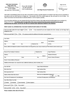 Utah Labor Commission Forms