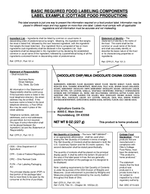 Printable Cottage Food Label Template  Form