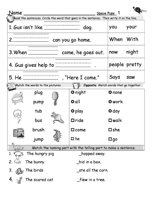 3 Letter Word Sentences PDF  Form