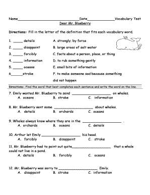 Dear Mr Blueberry PDF  Form