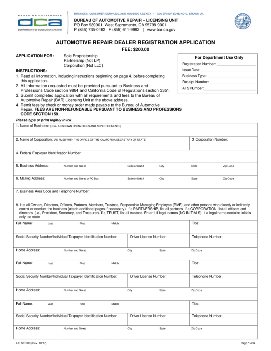  for Department Use Only APPLICATION for Bar Ca 2021-2024