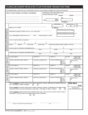 Florida Purchase  Form