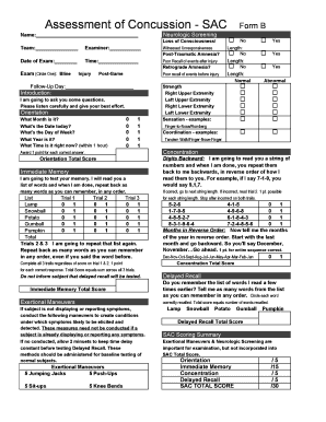 Sac Concussion  Form