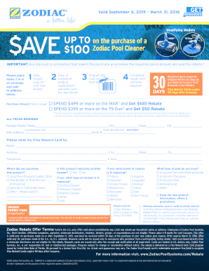 Zodiac Mx8 Rebate  Form