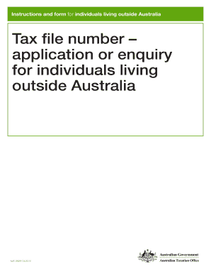 Tax File Number Application or Enquiry for Individuals Living Outside Australia  Form
