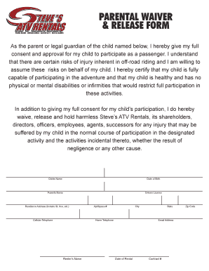 Parental Waiver Form Steve&amp;#39;s ATV Rentals