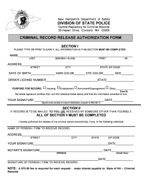 Police Release Form