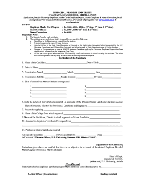 Hpu Name Correction Form