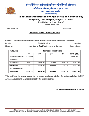 Expenditure Certificate  Form