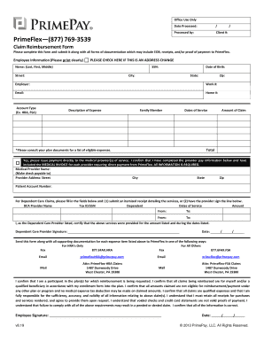 Claim Reimbursement Form PrimePay