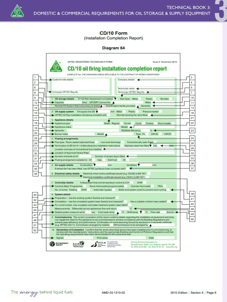  Oftec Cd11 Form Download 2010-2024