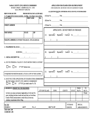 Nassau County Civil Service Exams - Fill Out and Sign Printable PDF  Template | signNow