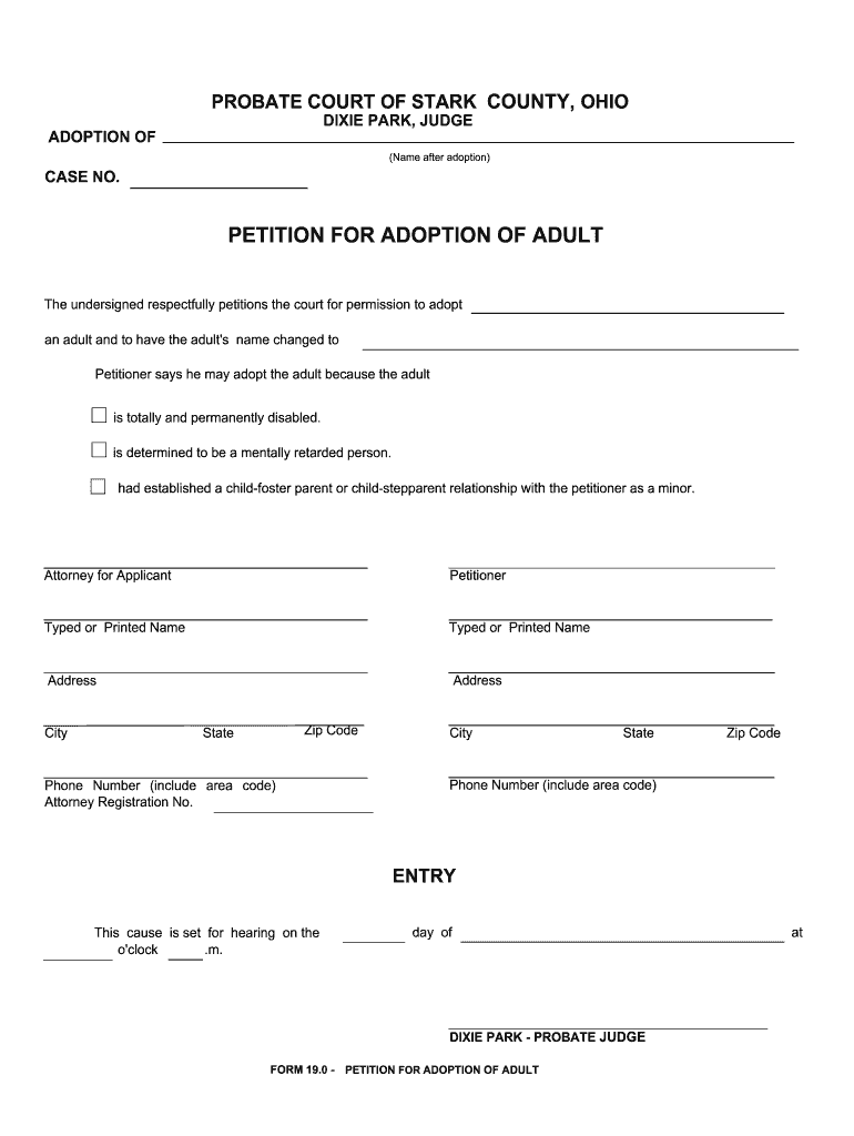 Adoption Paperwork  Form